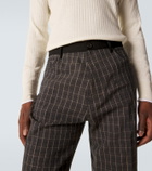 Wales Bonner Country checked linen-blend straight pants