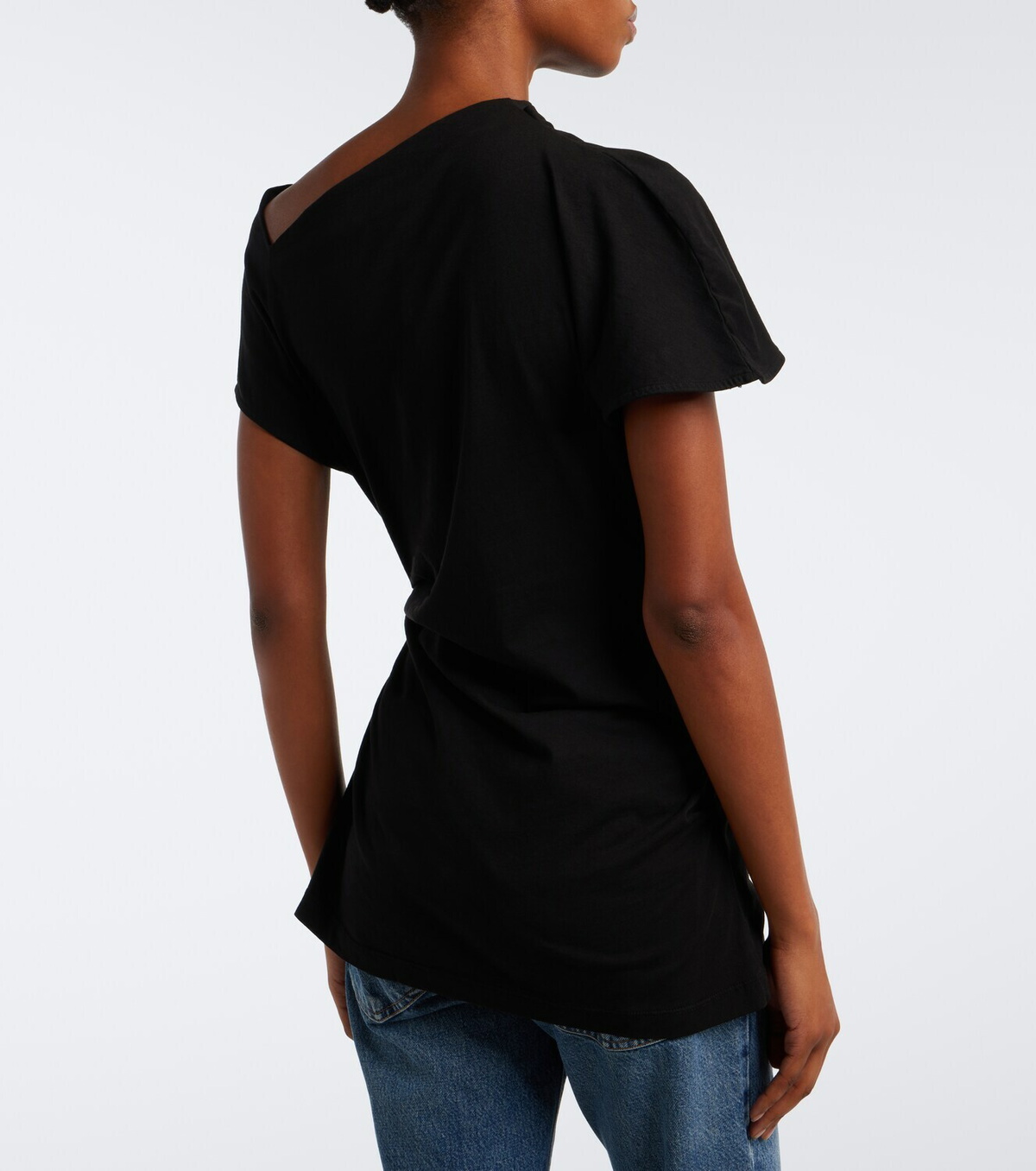 Agolde Beckly draped cotton jersey top