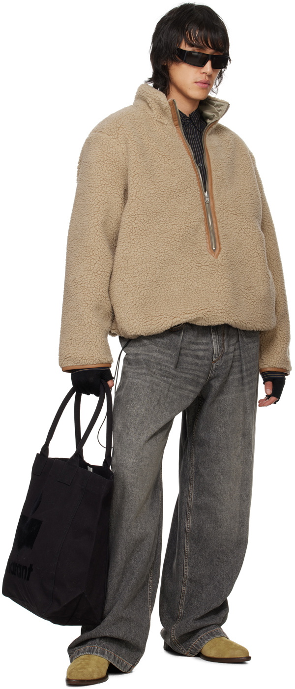 John Elliott Tan & Khaki Corpus Reversible Faux-Shearling Jacket