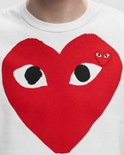 Comme Des Garçons Play T Shirt Red Emblem Knit White - Mens - Shortsleeves