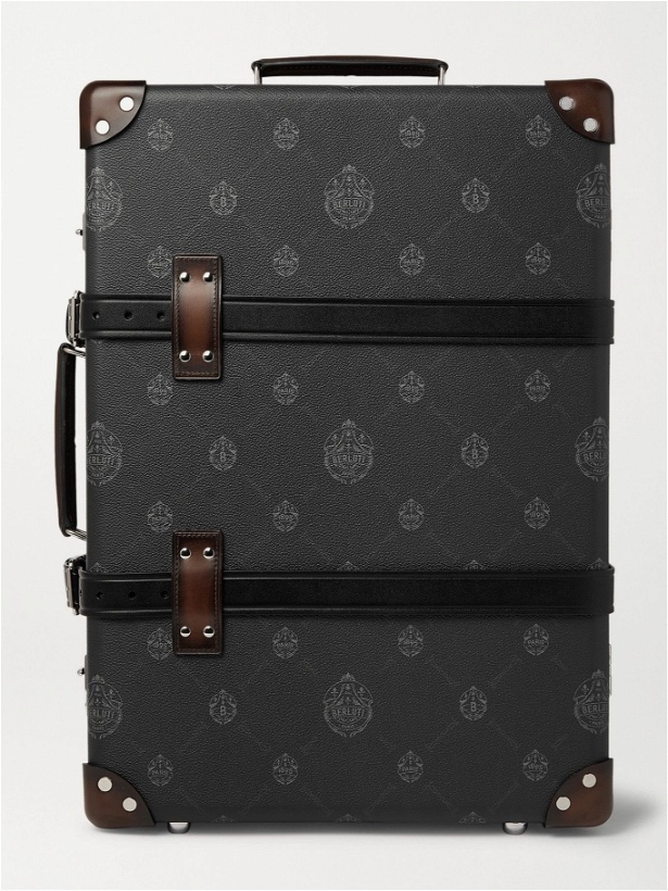 Photo: Berluti - Globe-Trotter Venezia Leather-Trimmed Logo-Print Virée Canvas Suitcase