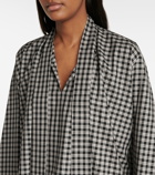 Balenciaga Oversized checked cotton-blend blouse