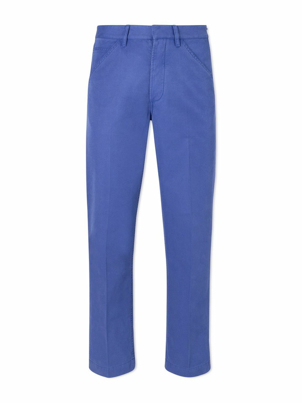 Photo: TOM FORD - Straight-Leg Cotton-Twill Trousers - Blue