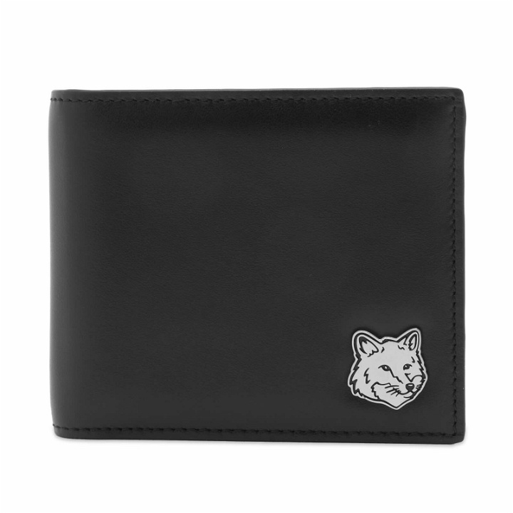 Photo: Maison Kitsuné Men's Fox Head Bifold Wallet in Black 