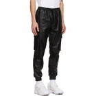 Juun.J Black Faux-Leather Cargo Pants