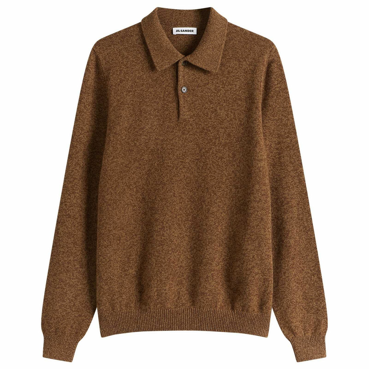 Jil Sander Men's Wool Cashmere Polo in Cinnamon