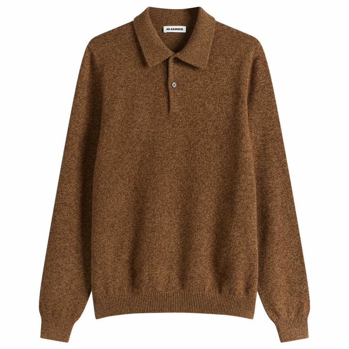 Photo: Jil Sander Men's Wool Cashmere Polo in Cinnamon