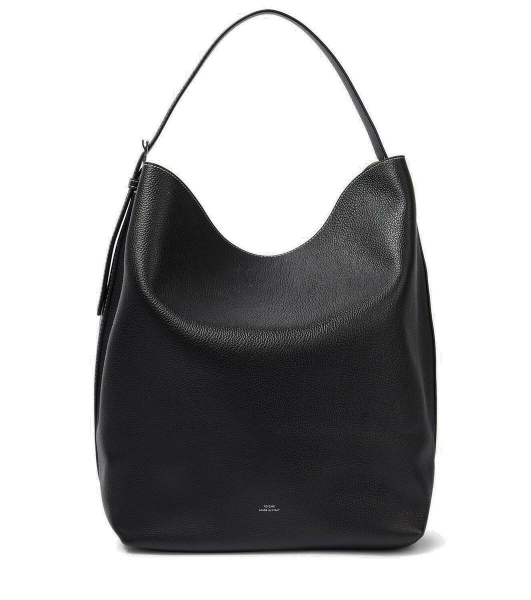 【TOTEME】Belted woven-leather tote トートバッグ Belted woven leather tote bag in black - Toteme | Mytheresa