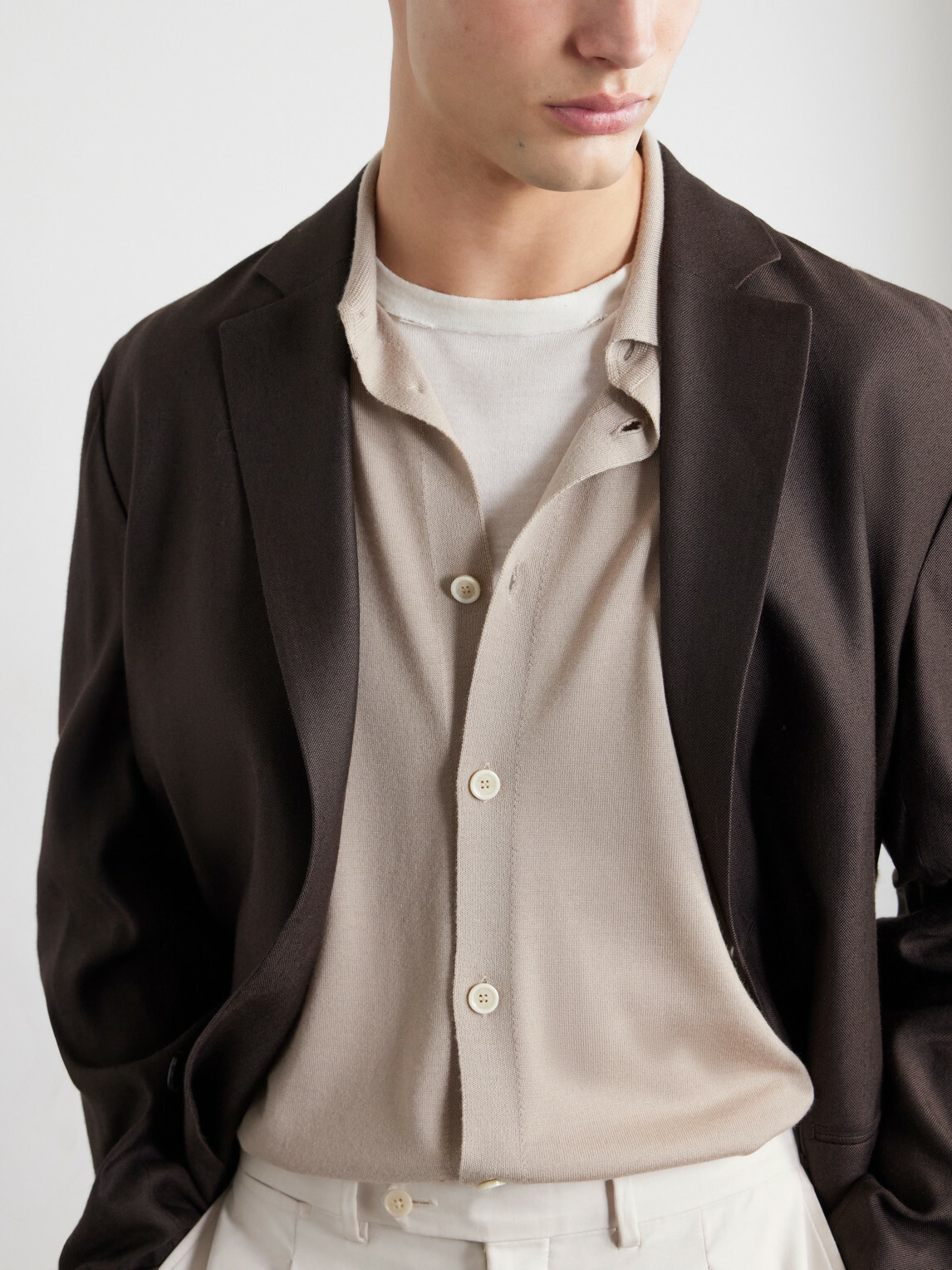 Lardini - Virgin Wool Polo Shirt - Neutrals