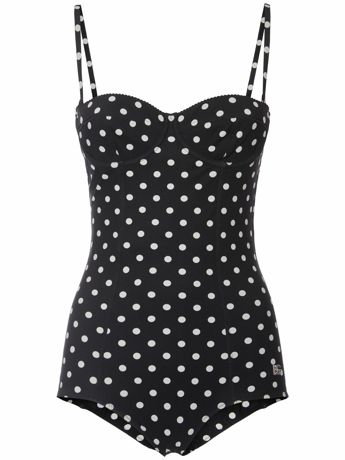 Dolce & Gabbana Black Polka Dot Swimsuit Bikini Bottom Swimwear main image 1