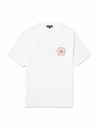Frescobol Carioca - Dinis Clube de Praia Printed Cotton and Linen-Blend Jersey T-Shirt - White