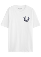 True Religion Warped Logo-embroidered Cotton T-shirt White