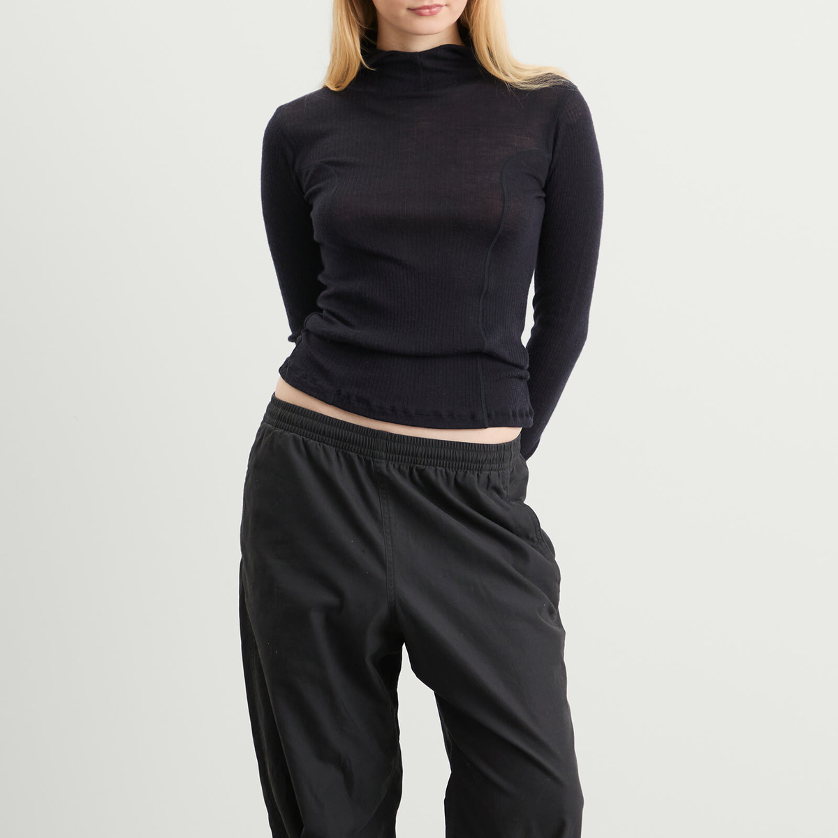 Baserange Women's Hanifa Wool Hoodie in Murano Navy
