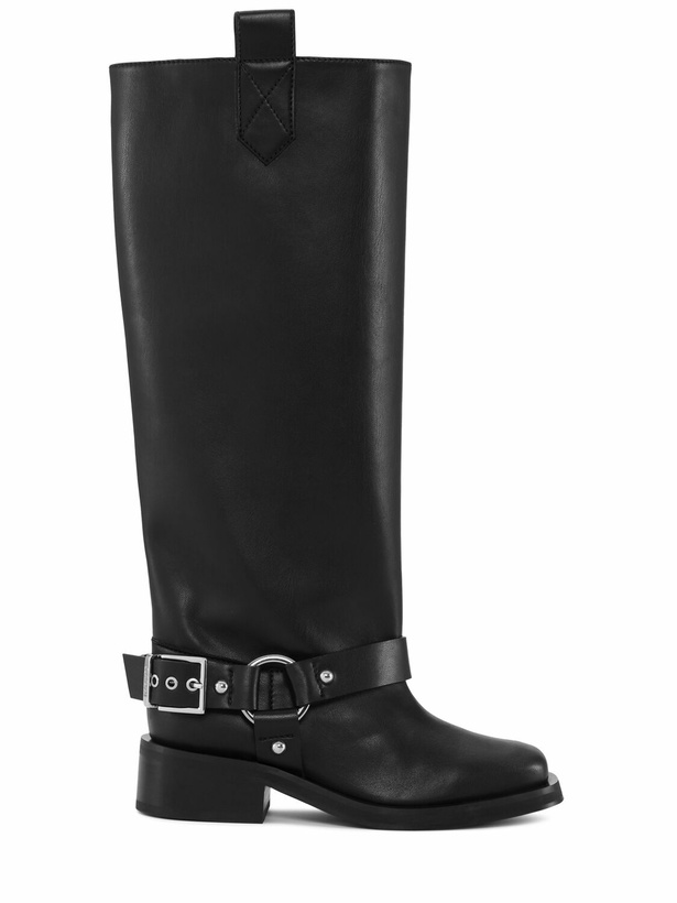 Photo: GANNI - 50mm Biker Tubular Faux Leather Boots