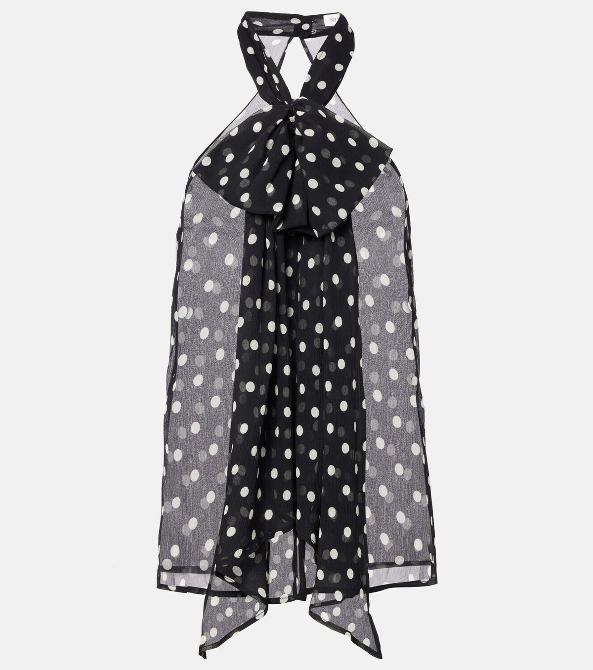 Nina Ricci Polka-dot sheer silk tank top