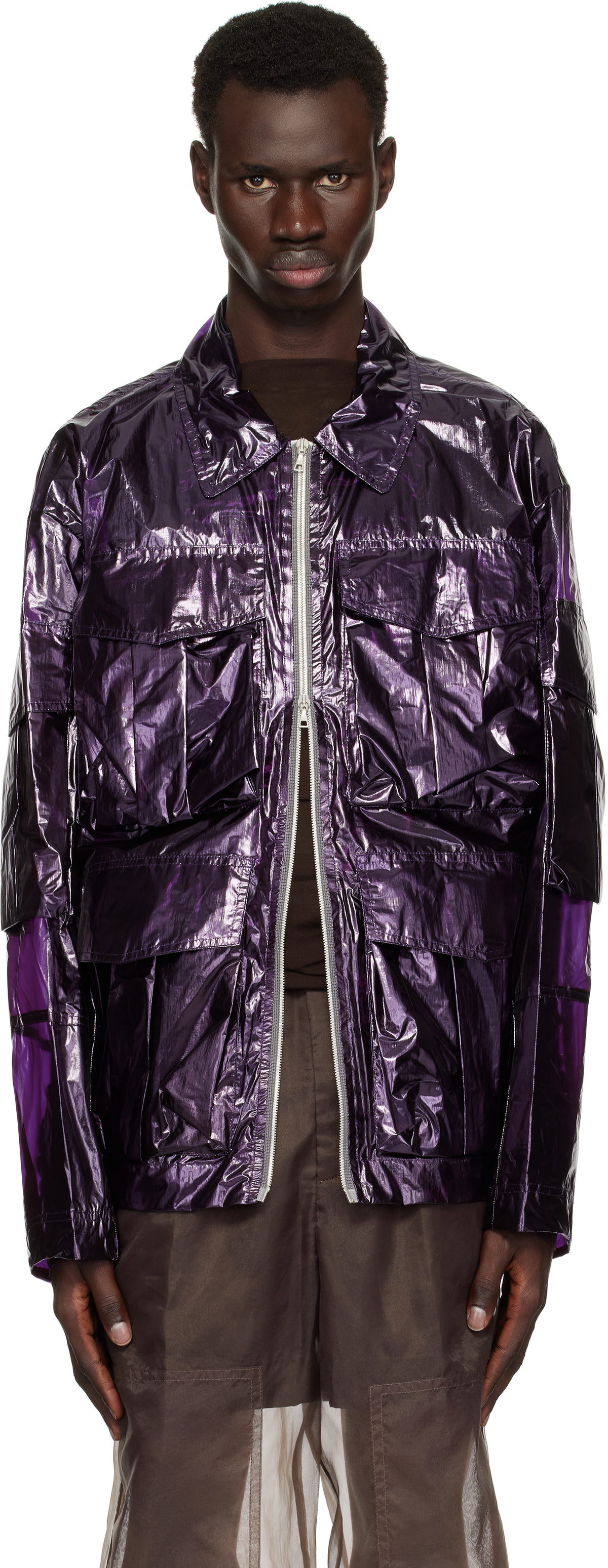 Dries Van Noten Purple Overdyed Transparent Jacket Dries Van Noten