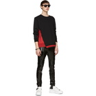 Alexander McQueen Black and Red Panelled Sweatshirt