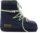 Guest in Residence Gray & Navy Moon Boot Edition Icon Low Beaded Suede Boots