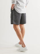 MR P. - Pleated Cotton-Twill Shorts - Gray