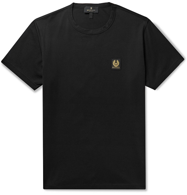 Photo: BELSTAFF - Slim-Fit Logo-Appliquéd Cotton-Jersey T-Shirt - Black