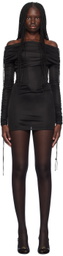 Atlein Black Off-The-Shoulder Minidress