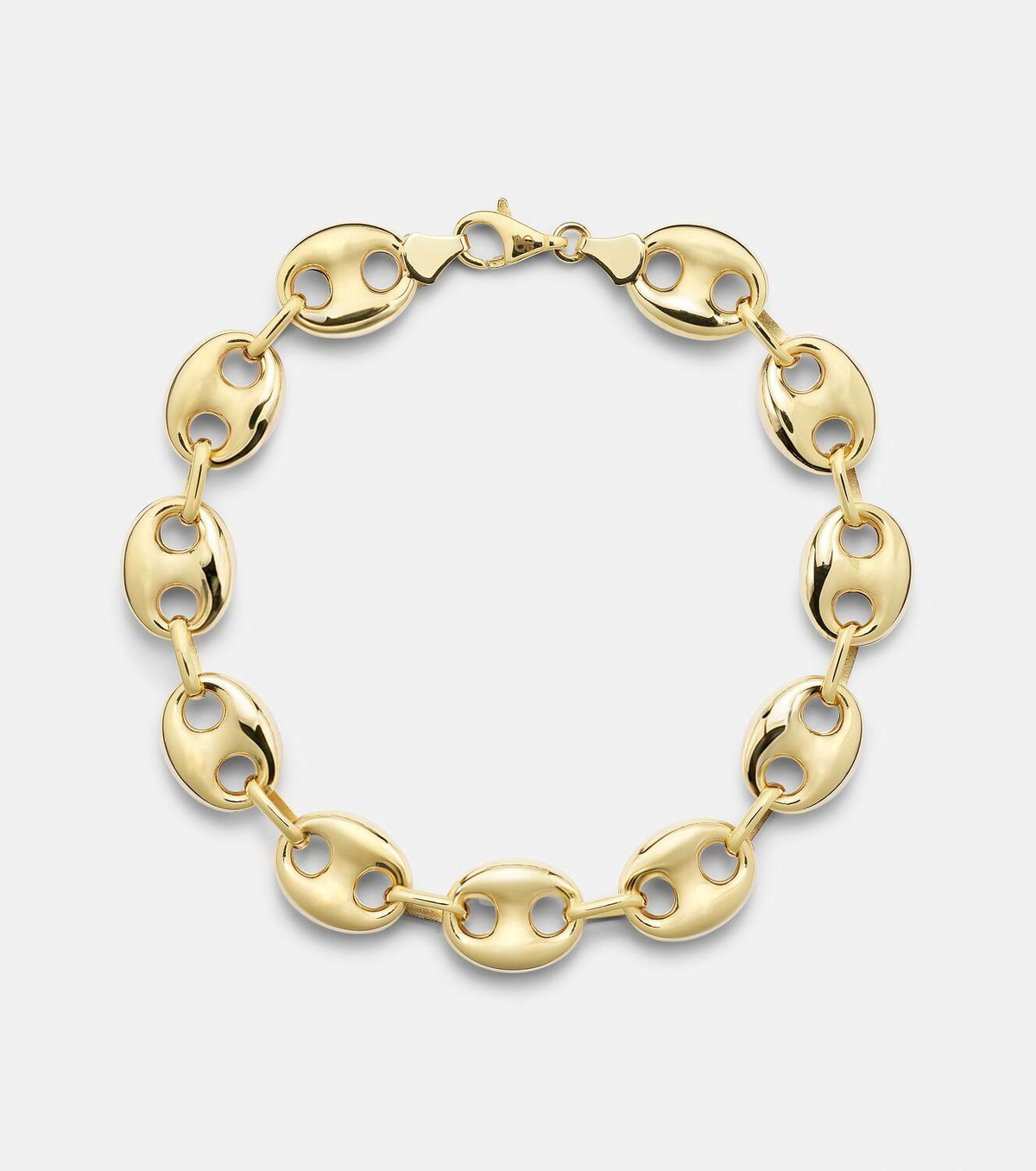 Stone and Strand Puffed Maritime 14kt gold chain bracelet