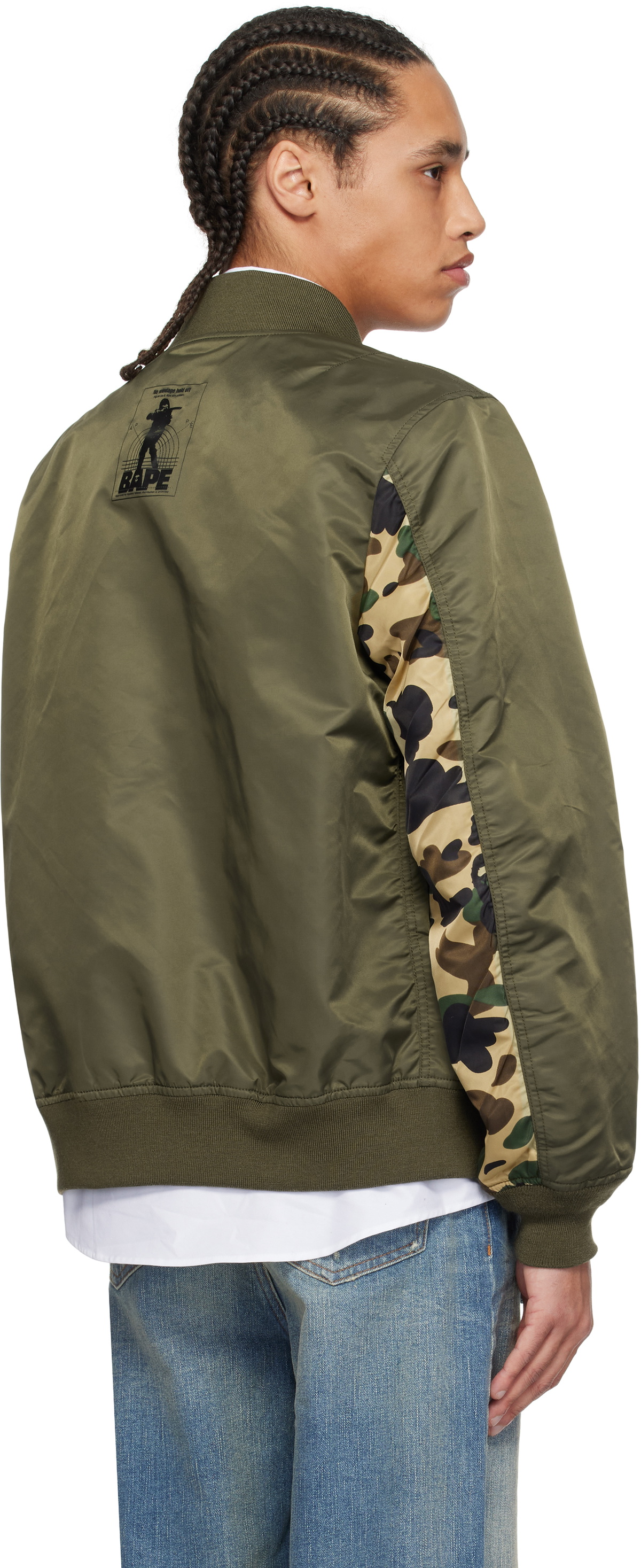 BAPE Green 1st Camo Bomber Jacket