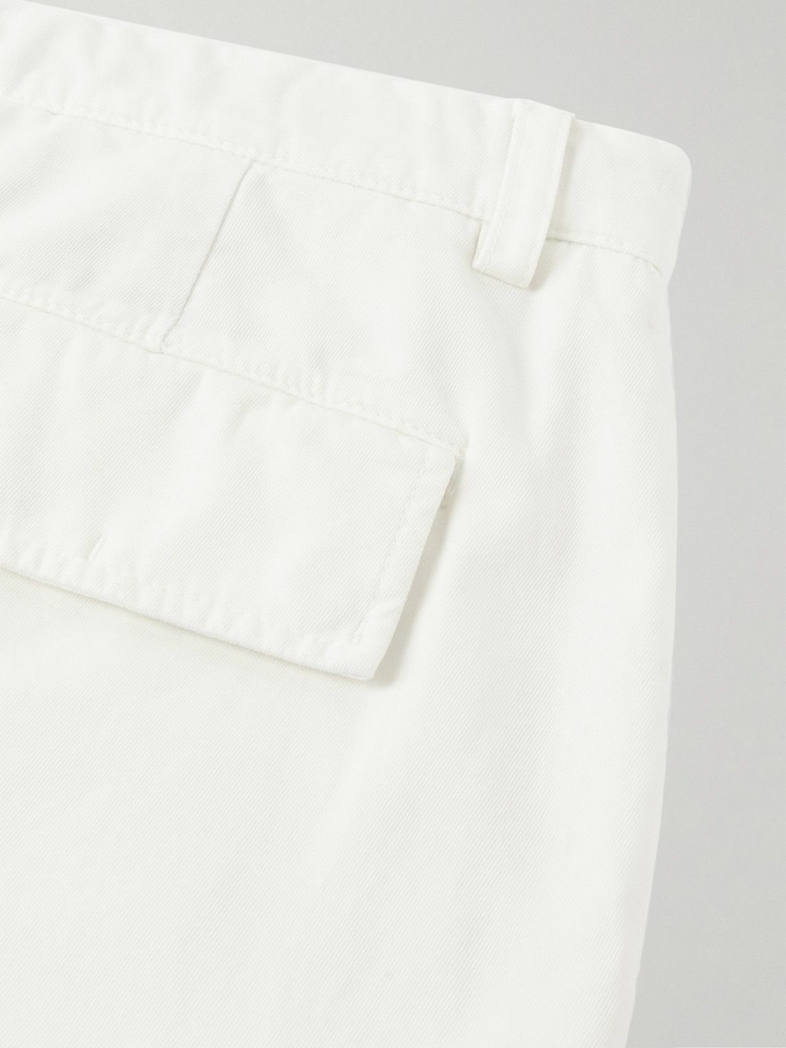 Brunello Cucinelli - Tapered Cotton-Gabardine Cargo Trousers - White ...