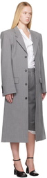 ALAINPAUL Gray Single Breasted Tailored Coat