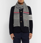 Thom Browne - Striped Shetland Wool Scarf - Gray