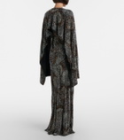 Rabanne Embellished caped gown