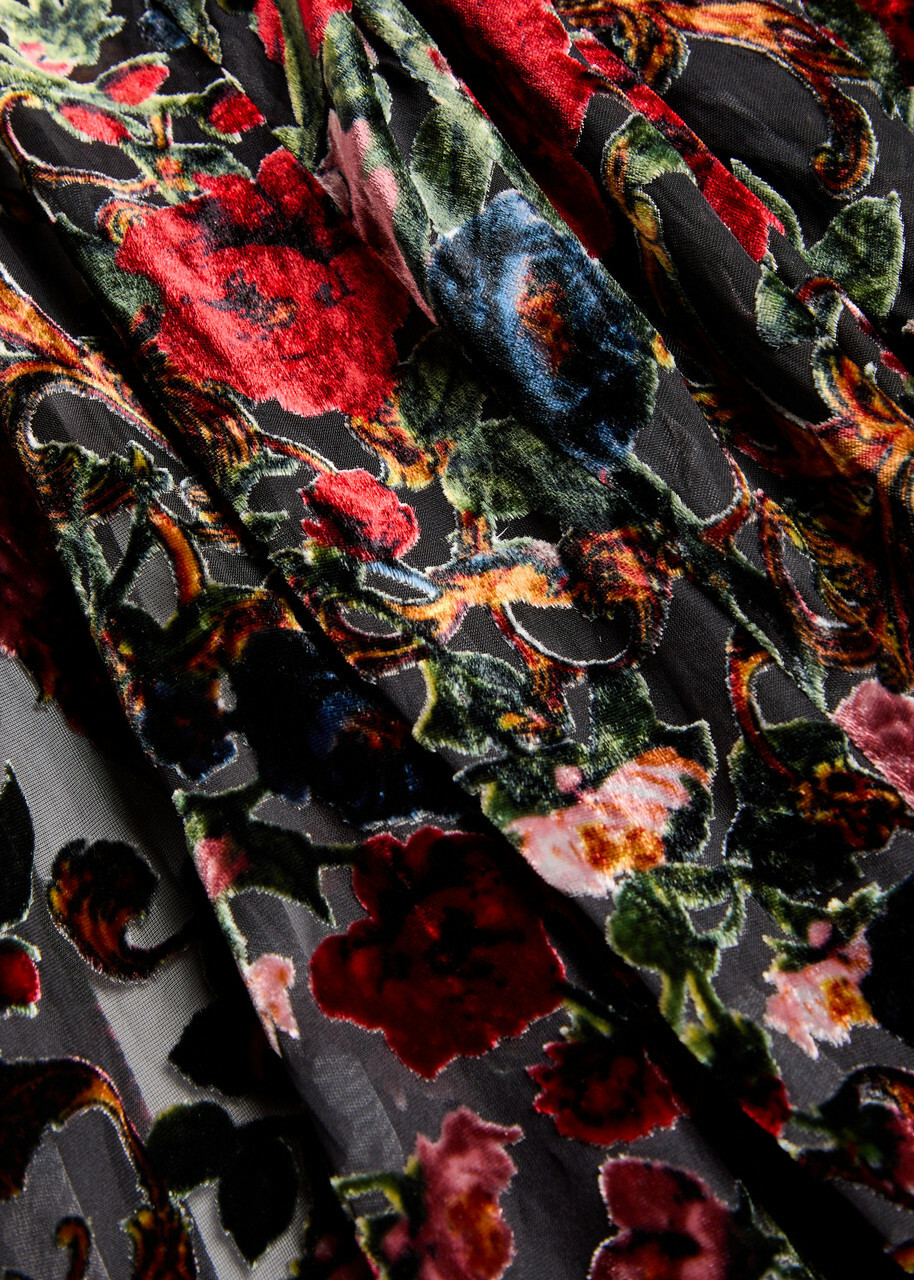 Alice + Olivia Nomi Floral-jacquard Maxi Kimono Black