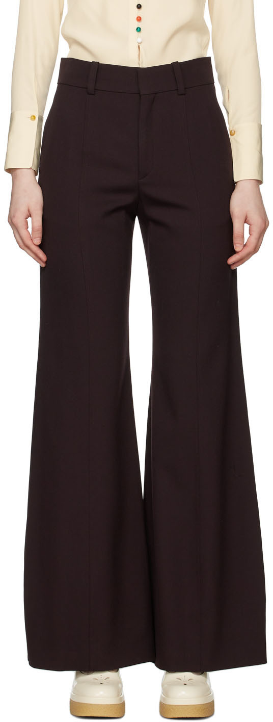 Pocket Wool Trousers in Brown
