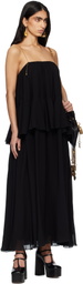 Chloé Black Sleeveless Silk Georgette Maxi Dress