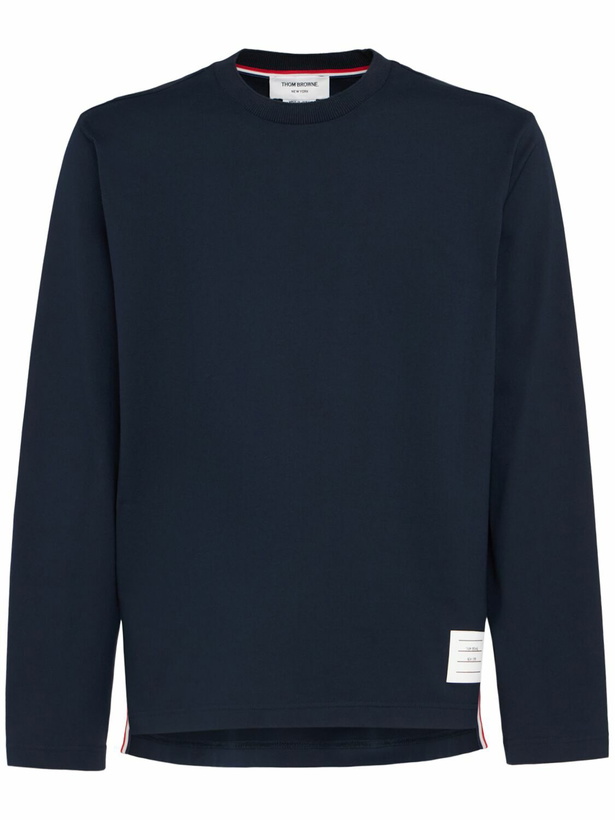 Photo: THOM BROWNE Oversized Cotton Long Sleeve T-shirt