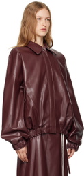 Renaissance Renaissance Burgundy Monik Faux-Leather Jacket