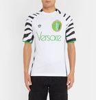 Versace - Logo-Embroidered Printed Jersey T-Shirt - White