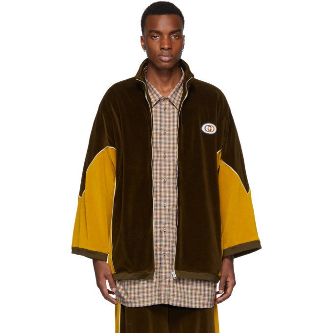 Photo: Gucci Brown and Yellow Chenille Track Jacket
