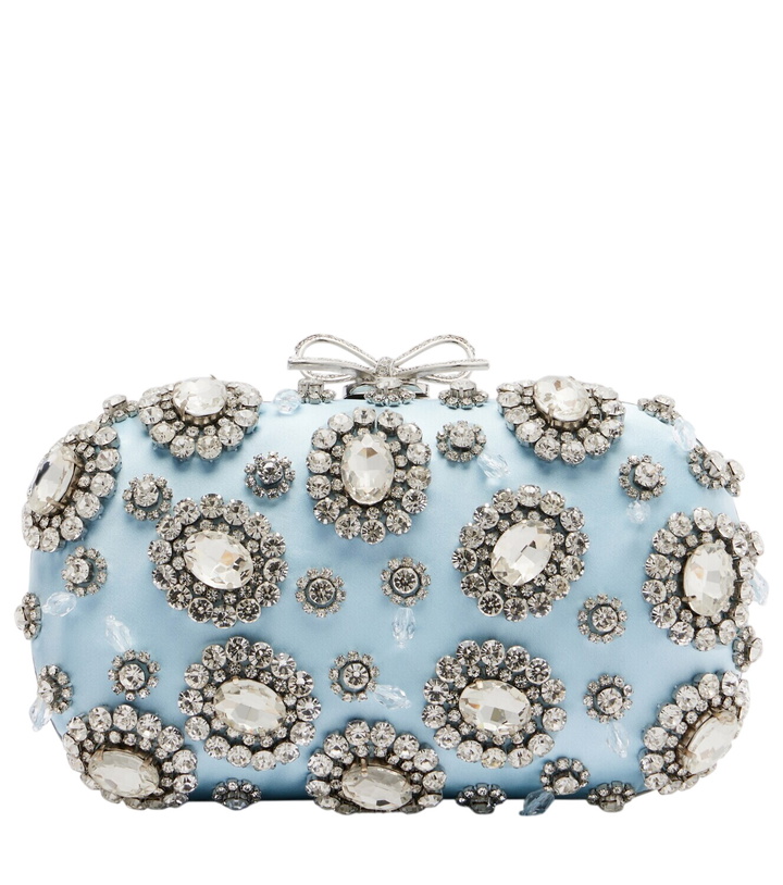 Photo: Self-Portrait Crystal-embellished satin clutch