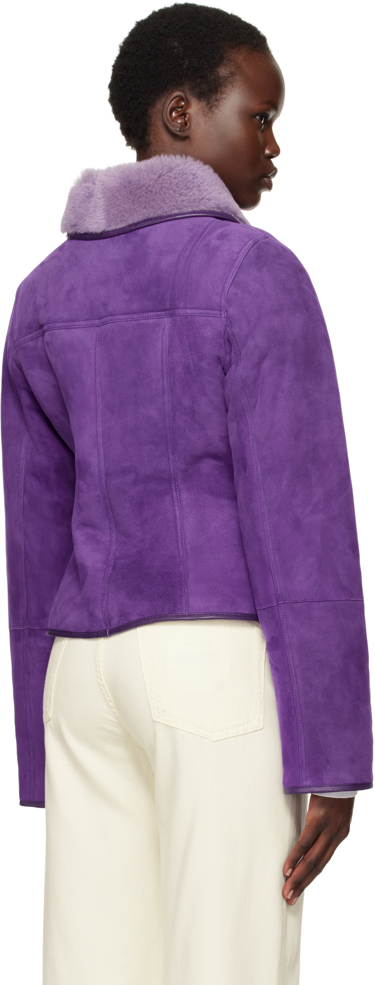 【関税込み】Saks Potts パープル Felix シアリングジャケット Purple Felix Shearling Jacket by Saks Potts on Sale