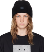 Acne Studios Black Small Face Logo Beanie