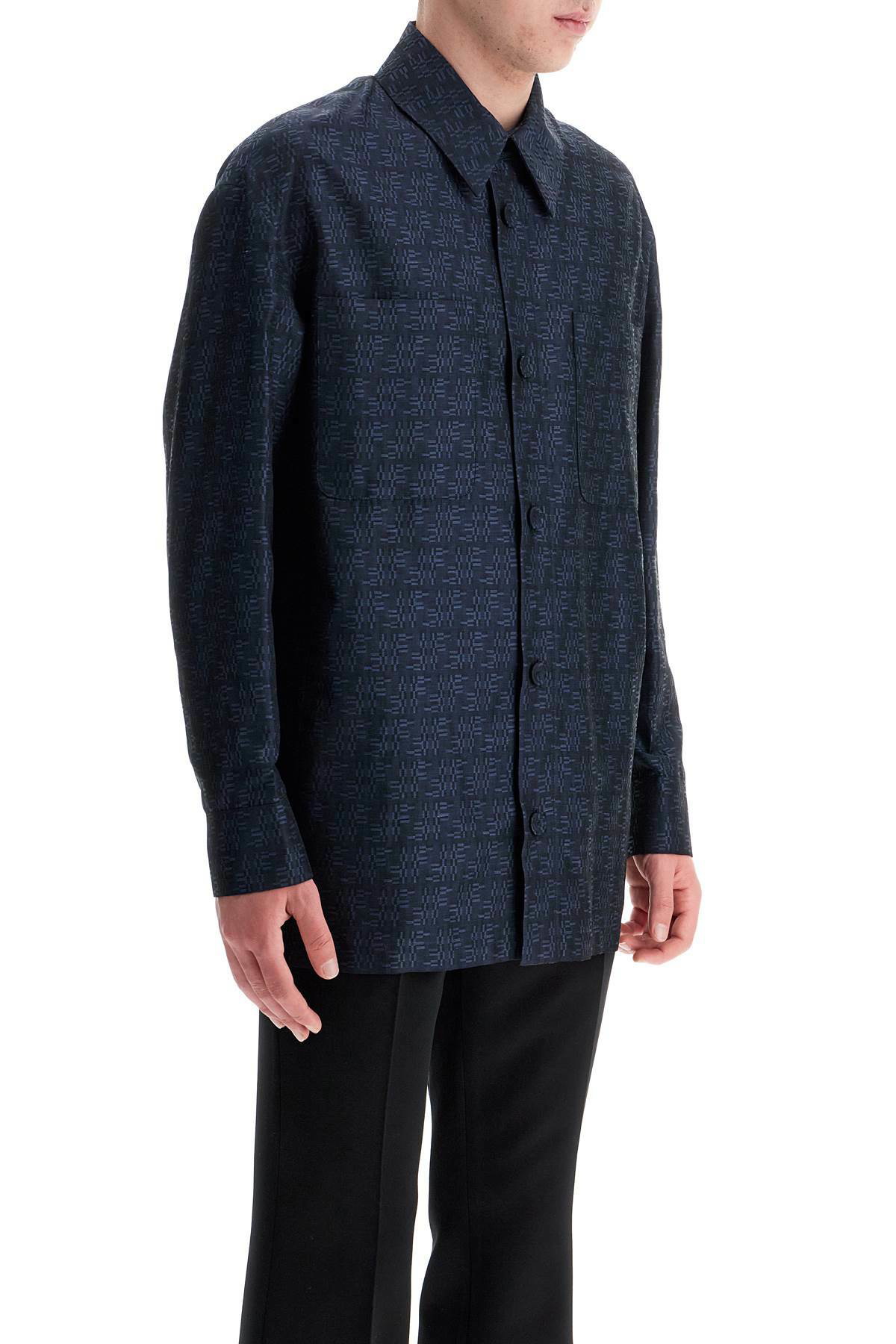 FENDI 'ff labyrinth jacquard go to jacket Blue Fendi