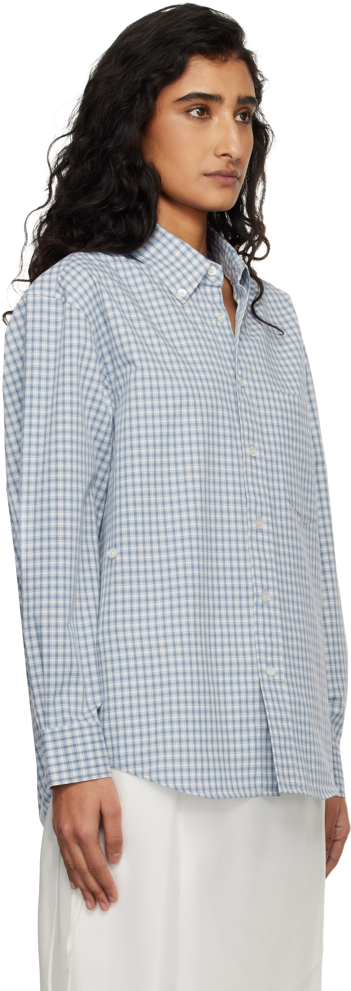 Dunst Blue Oversized BD Checked Shirt