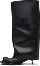 FIDAN NOVRUZOVA Black Tall Iman Kitten Heel Boots