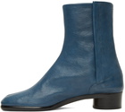 Maison Margiela Blue Leather Tabi Boots