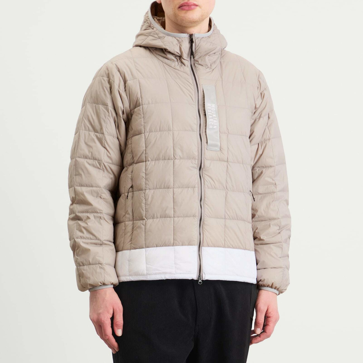 Taion Men's x Mountain Research Down Zip Parka Jacket in Grey