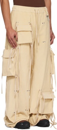 Reese Cooper Beige Corduroy Modular Pocket Cargo Pants