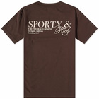 Sporty & Rich SR Initiative T-Shirt - END. Exclusive in Chocolate/Cream