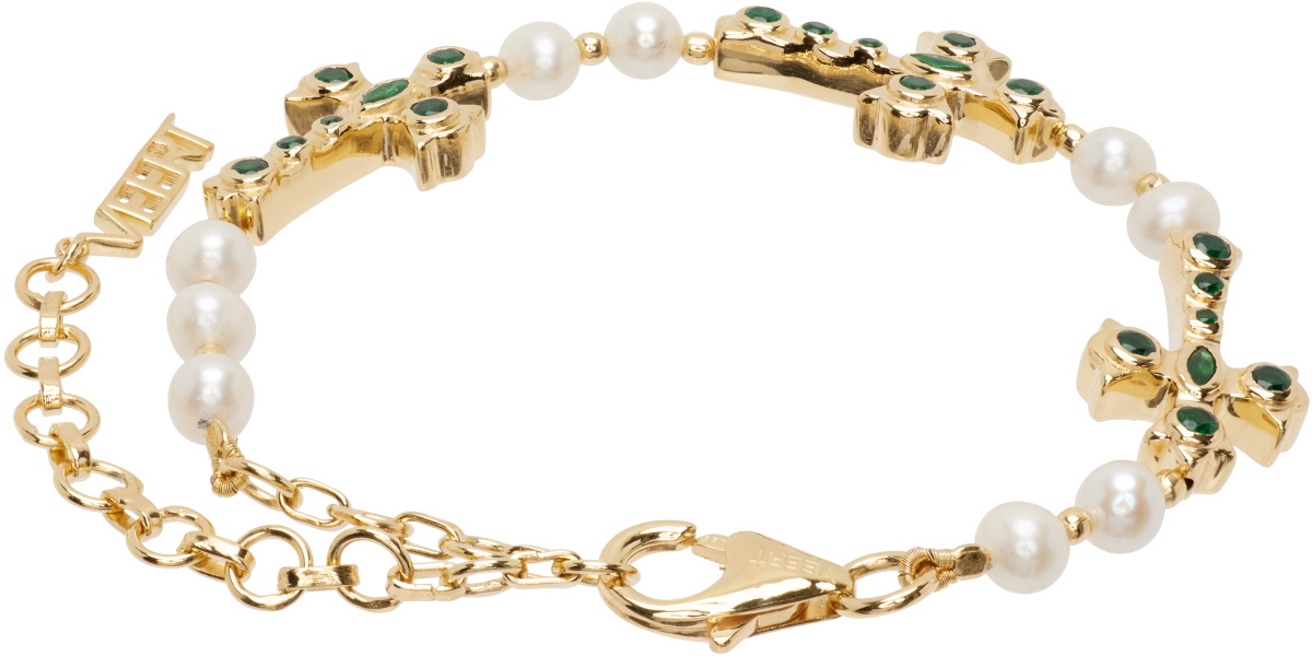 VEERT 'The Cross & Freshwater Pearl' Bracelet