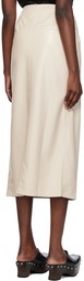 Nanushka Beige Carola Vegan Leather Midi Skirt